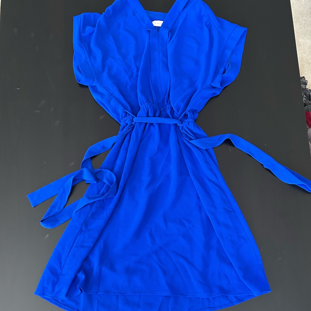 Royal Blue Mini Dress with Belt